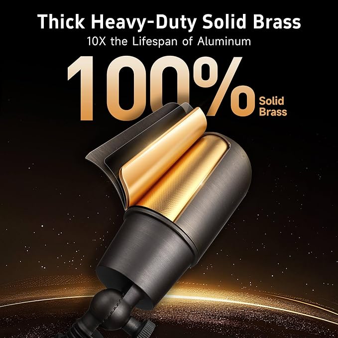 Gardenreet LED Spot Light Outdoor - Die-Cast Brass 12V Uplighting Waterproof, Low Voltage Landscape Lights Metal, Bronze for Fence Fountain with Daytime White MR16 Replaceable Bulbs (12 Pack)