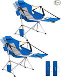 KingCamp Hammock Chair with Footrest – Heavy Duty Swinging Rocking Camping Chairs for Adults up to 400lbs, Folding Portable Oversized Rocker with Cup Holder & Pillow for Outdoor Beach Lawn RV Sports