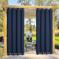 NICETOWN Outdoor Curtain for Patio Waterproof Extra Long 108", Windproof Thermal Insulated Top and Bottom Stainless Steel Grommets Blackout Outdoor Drape for Porch, Navy Blue, 1 Piece, 52" Wide