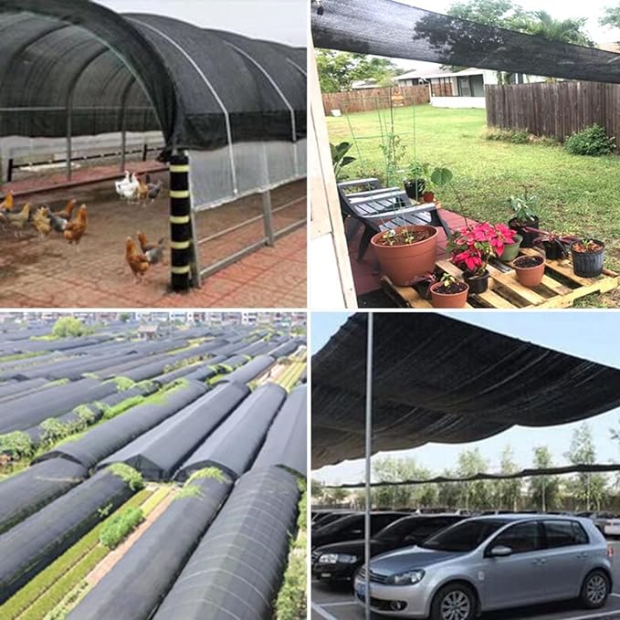 Shade Cloth for Plants Greenhouse, 80-90% Sunblock Shade Sails for Outdoor Garden Pergola Patio Lawn Pool Sun Shade Cloths for Kennel Chicken Coop Easier to Hang Shade Net Cover Shade Cloth