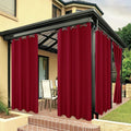 BONZER Waterproof Outdoor Curtains for Patio Porch Pergola Cabana Light Filtering Privacy Grommet Indoor Curtain Panels for Bedroom Living Room, 1 Panel, 54W x 120L inch, Red