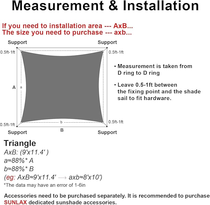 SUNLAX Sun Shade Sail 10' x 14' Sand Rectangle Canopy Sail Shade Cover UV Block Permeable Sunshade Outdoor for Patio Backyard Deck Pergola (We Make Custom Size)