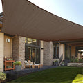 LOVE STORY Custom Size 15'x15' Brown Sun Shade Sail Rectangle UV Block Canopy Patio Sail Sunshades Fabric for Outdoor Garden Carport (We Make Custom Size)