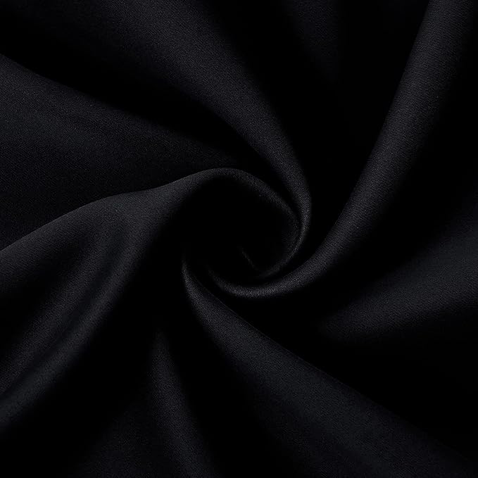 DIVA EN CAMINO DEC Outdoor Patio Curtain Waterproof Darkening Thermal Insulated Indoor Curtains for Bedroom, Porch, Living Room, Pergola, Cabana, W52 x L63, Black, Set of 2 Panels
