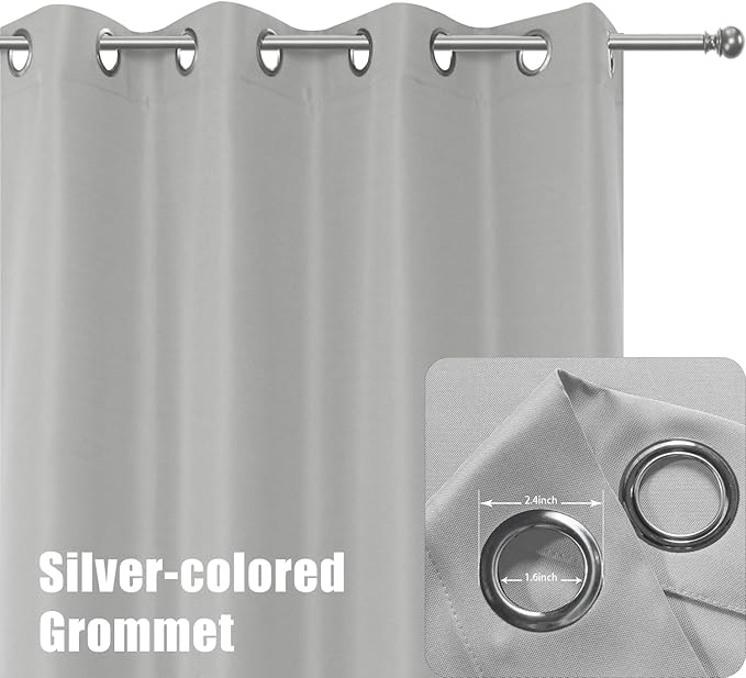 BONZER Outdoor Curtains for Patio Waterproof Thick Privacy Grommet Light Filtering Outside Curtains for Porch Pergola Gazebo Deck, 1 Panel, 84W x 95L inch, Silver