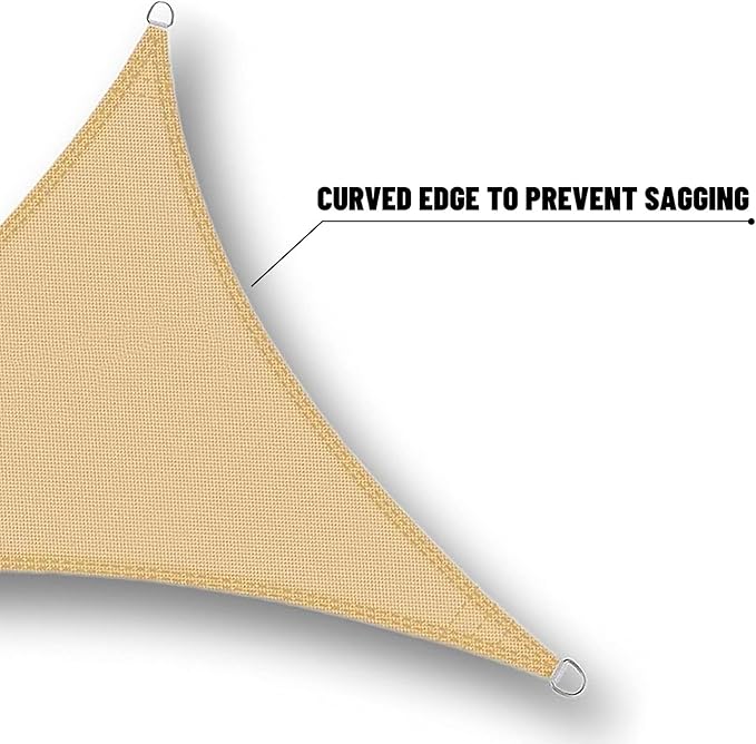 SUNNY GUARD Waterproof Sun Shade Sail 10' x 10' x 14' Sand Triangle UV Block Sunshade for Backyard Yard Deck Patio Garden Outdoor Activities and Facility(We Make Custom Size)