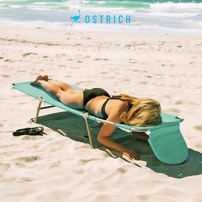 Ostrich The Original Chaise 72 x 22 Inch Lounge Portable Reclining Lounger, Outdoor Patio, Beach, Lawn, Camping, or Pool Tanning Chair, Teal
