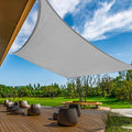 KANAGAWA Sun Shade Sail 12'x16' Gray Rectangle UV Block Canopy Awning Shelter Fabric Cloth Screen for Outdoor Patio Garden Backyard Activities