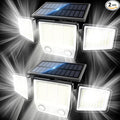 Solar Lights Outdoor Waterproof Motion Sensor - 416 LEDs 3000 Lumens Super Bright 3 Brightness 3 Modes 2400mAh 360° Illumination 32ft Solar Flood Security Light for Outside (Classic, 2)