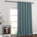 NICETOWN Blackout Curtains & Drapes - Privacy Thermal Efficiency Backdrop Curtains for Bedroom Room Divider Living Room Patio Sliding Glass Door, Wide 80 x Long 144 inch, Greyish Blue, 1 Panel