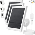 IP65 Solar Panel for Rings Camera White 3pack 4W Solar Charger Compatible with Rings Spotlight &Stick Up Outdoor Cam Battery, 10ft Long Cable with USB-C to Ring Barrel Plug Adapter