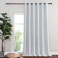 NICETOWN Patio Door Curtain Vertical Blinds, Grommet Top Room Divider Curtain Panel Thermal Insulated for Bedroom/Living Room (Greyish White, W80 by L108, 1 Panel)