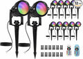 Low Voltage RGBW LED Landscape Lights Spot Lights Outdoor for Yard Garden Decor Spotlight, 12V-24V Low Voltage Landscape Lighting with 16 Color Changing and Remote IP68 Waterproof (12)