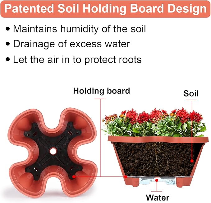 GameXcel Vertical Planter 3 Tier Stackable Planters Garden Planters Strawberry Herb Flower and Vegetable Planter Indoor Outdoor Gardening Pots with Removable Wheels and Tools 2-Pack