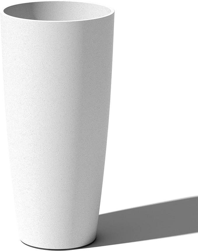 Veradek Mason Series Vega Planter - Round Tall Planter for Indoor or Outdoor Porch/Patio | Made from Plastic-Stone Composite with Drainage Holes | Modern Décor for, Flowers, Interior Plants
