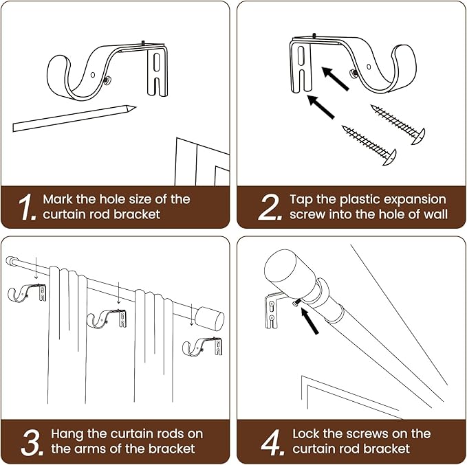 1” Diameter Gold Curtain Rods Itself is 30 to 90 inch, 1 Pack Fit 30-84 inch Windows with Heavy Duty Adjustable Rod 1 Inch Diameter Splicing Metal Extra Long Curtain Rod