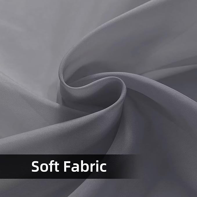 SpaceDresser Waterproof Outdoor Sheer Curtains for Patio - 2 Panels Rod Pocket Indoor Voile Sheer Curtain for Living Room,100W x 84L inch, Grey