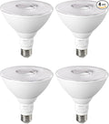 EDISHINE Flood Light Bulbs, PAR38 LED Outdoor Flood Light Bulbs, 120W Equivalent Dimmable Waterproof for Patio Yard Porch Driveway Garage, 3000K Warm Light 18W 1800LM E26 Base, 4 Pack, ETL Listed