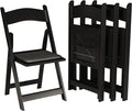 SIMPLEX 8 Black Resin Stackable Folding Chair - Comfortable Black Foldable Chair - Folding Chairs with Padded Seats - Indoor/Outdoor Folding Chairs for Events - Lightweight Foldable Chairs (8 Pack)
