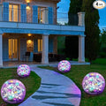 Solar Garden Lights, 4 Pack 120 LED Multicolor Cracked Glass Solar Outdoor Lights Decorative, Upgraded Waterproof Ball Lights for Yard Pathway Patio Lawn Christmas Outside Decor, 3.94