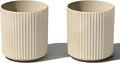 Veradek Demi Series Round Planter for Porch, Patio, Backyard | Durable Plastic-Stone Composite Material | Modern Décor for Tall Plants, Flowers
