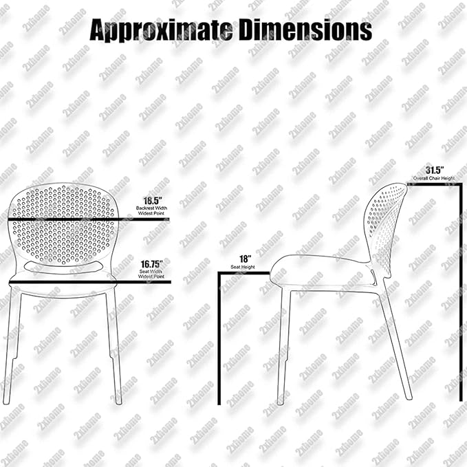 2xhome Set of 3 Patio Dining Chairs | Modern Stackable Outdoor Pool Side Chair | Weather Resistant Plastic for Yard, Porch, Balcony, Kitchen, Black