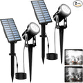 T-SUNUS Solar Garden Spot Lights, LED Solar Landscape Light Outdoor IP65 Waterproof 9.8ft Cable, Separated Solar Panel, Auto ON/Off for Garden, Driveway, Pathway, Pool Area (White 6000K)