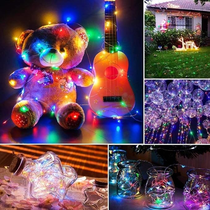 Joomer Solar Fairy Lights, 4-Pack Total 104FT 320LED Solar String Lights Outdoor Waterproof 8 Lighting Modes for Fence Party Garden Patio Yard Home Holiday Tree Outdoor Decoration (Multicolor)