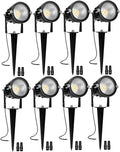 Low Voltage Landscape Lights, 10W 12/24V 2700K Warm White Landscape Lighting, IP65 Waterproof Outdoor LED Spotlight for Garden Yard Tree, 8 Pack with Connectors