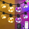 Outdoor String Lights Battery Powered, 22ft 20 LED Bulbs Hanging Patio Lights Dimmable w/Timer & Remote, Globe Bulb Shatterproof Waterproof for Outdoor Indoor Decor - Warm White & Multicolor