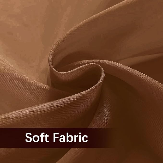 SpaceDresser Waterproof Outdoor Sheer Curtains for Patio - 2 Panels Rod Pocket Indoor Voile Sheer Curtain for Living Room,52W x 96L inch, Brown