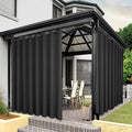 BONZER Waterproof Indoor/Outdoor Curtains for Patio Thick Privacy Wide Grommet Curtains for Bedroom, Living Room, Porch, Pergola, Cabana, 1 Panel, 110W x 120L inch, Charcoal