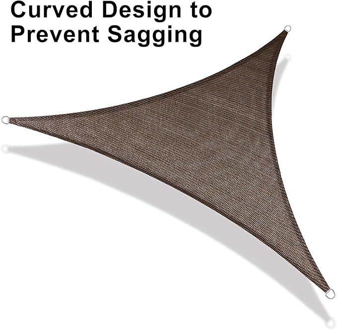 LOVE STORY Custom Size 6'x12'x13.4' Brown Sun Shade Sail Right Triangle Sunshade Fabric Awning Canopy for Patio Backyard Carport Pergola (Customized)