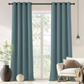 NICETOWN Blackout Drapery Curtain Panel 90 inches Long - Window Treatment Thermal Insulated Grommet Blackout Curtain/Drape for Bedroom Living Room (Greyish Blue, 1 Panel, 46 by 90 inches)