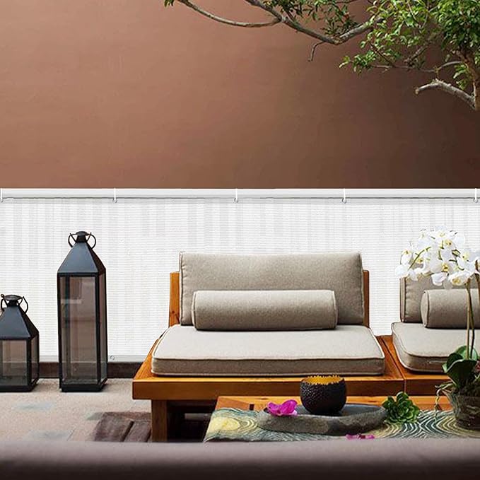 LOVE STORY Balcony Privacy Screen, 2.5'x6' Deck Shield Screen Fence Cover,UV Protection and Weather-Resistant,3 FT Height for Deck, Patio, Backyard, Outdoor Pool, Porch, Railing, White