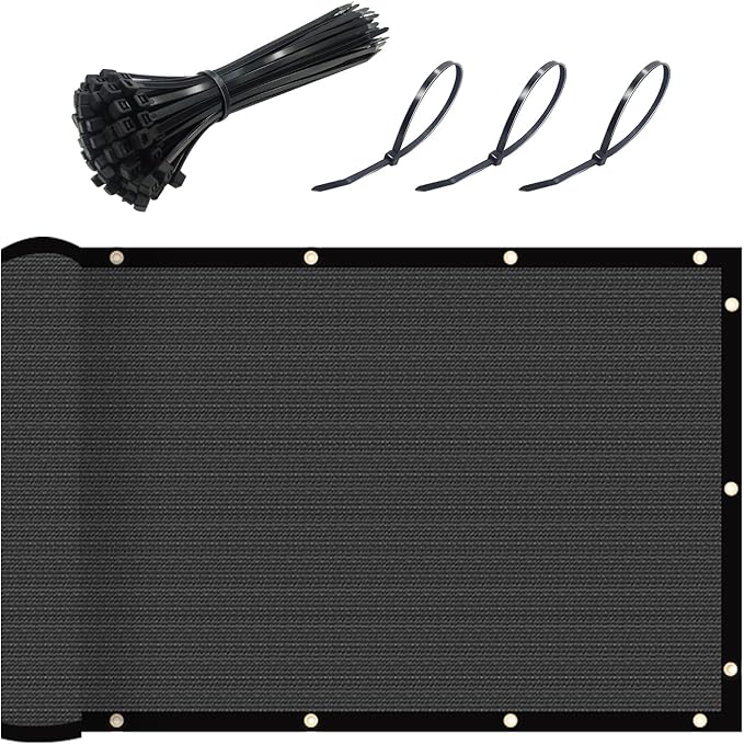 UPGRADE Fence Privacy Screen 8' x 25' Fence Commercial Shade Cover with Brass Grommets Heavy Duty Perfect for Outdoor Back Yard-Dark Grey, Customizable
