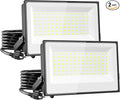 Onforu 120W Flood Lights Outdoor, 12000lm Bright LED Work Light with Plug, 6500K Daylight White LED Flood Lighting, IP66 Waterproof Security Yard Lights for Yard Garage Stadium 2 Pack