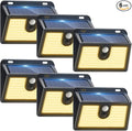 [6 Packs] Solar Motion Sensor Outdoor Lights, Super Bright Solar Lights Outdoor Waterproof, 3 Lighting Modes Security Wall Light for Outside Walking Dog Fence Backyard Deck Garden Door Step Garage