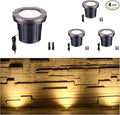 LED Well Light, In Ground Landscape Lights Low Voltage Outdoor, 12V IP67 Waterproof, Bright Wired Aluminum ORB for Patio Pathway Lawn 6W 580LM 4 Pack