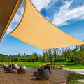 KANAGAWA 12'X16' Sand Custom Size Sun Shade Sail Rectangle UV Block Canopy Cover for Patio Backyard Lawn Garden Outdoor (Customized Available)