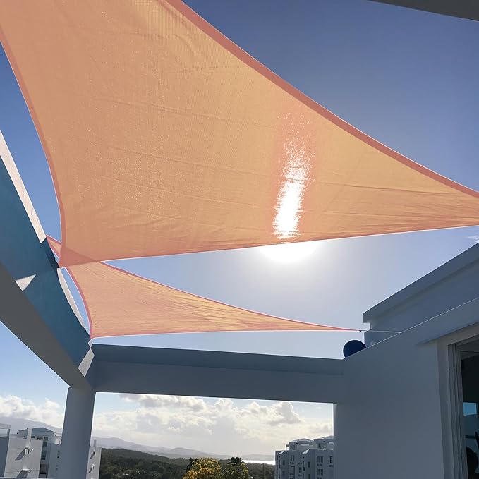 SUNNY GUARD Custom Size 10'x11'x14.9' Peach Fuzz Sun Shade Sail Right Triangle UV Block Shade for Backyard Yard Patio Deck Garden(Customized)