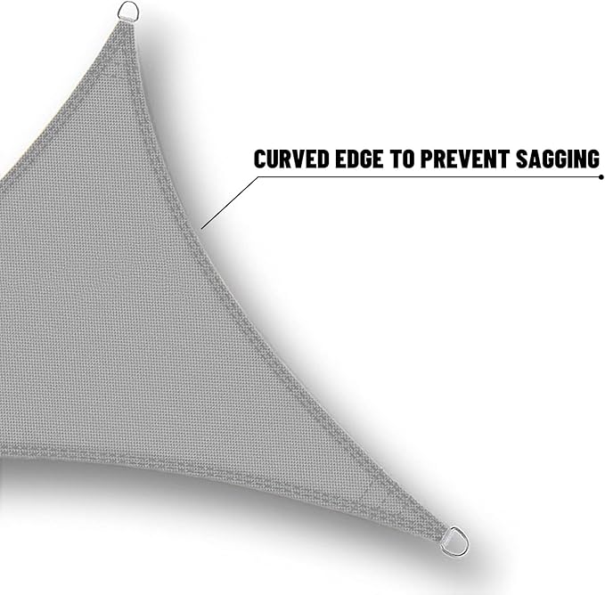SUNNY GUARD Waterproof Sun Shade Sail 16'x16'x22.6' Charcoal Right Triangle UV Block Sunshade for Backyard Yard Deck Patio Garden Outdoor Activities and Facility(Customized)
