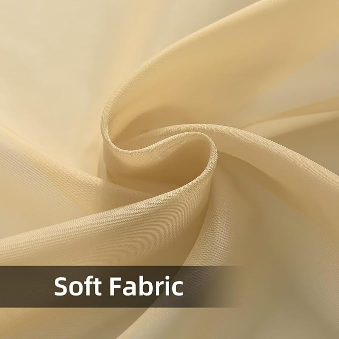 SpaceDresser Waterproof Outdoor Sheer Curtains for Patio - 2 Panels Rod Pocket Indoor Voile Sheer Curtain for Living Room,100W x 108L inch, Beige