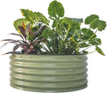 Vego garden 17" Tall 42" Round Raised Garden Bed Metal Raised Bed Planter Box for Vegetables Flowers Patio, Olive Green