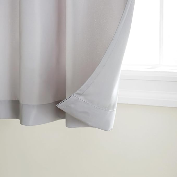 TOWN & COUNTRY BASICS Cabana Solid Heavyweight Indoor Outdoor Curtains, Light Filtering Opacity with Grommet Top, Water Repellent, 2-Pack Set, 54"x108", Cloud Grey