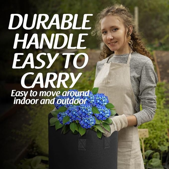 GROWTNT 3 Gallon Grow Bags 24 Pack,3 Gallon Fabric Pots,Garden Bags to Grow Vegetables,Planter Bags for Vegetables,Garden Pots with Two Handles.