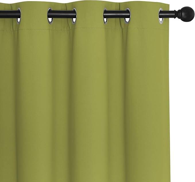 NICETOWN Blackout Patio Curtains 100 x 144 Inches Long for Sliding Door Extral Wide Blackout Curtain Panels Thermal Insulated Room Divider - Grommet Top, 100" W x 144" L, 1 Panel, Fresh Green