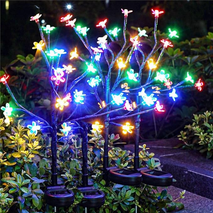 Solar Garden Lights Waterproof, Solar Lights Outdoor Decorative 8Pack,160Led Solar Powered Flowers Garden Decor,Fairy Light for Yard,Pathway,Outside Decorations,Gardening Gifts for Women Mom