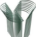 HiGift 16 Pack Plant Support Stakes, Half Round Metal Garden Plant Stake Indoor Peony Cages and Supports, Green Plant Support Ring Border for Tomato,Hydrangea,Flower Outdoor (10" Wide x 15.8" High)