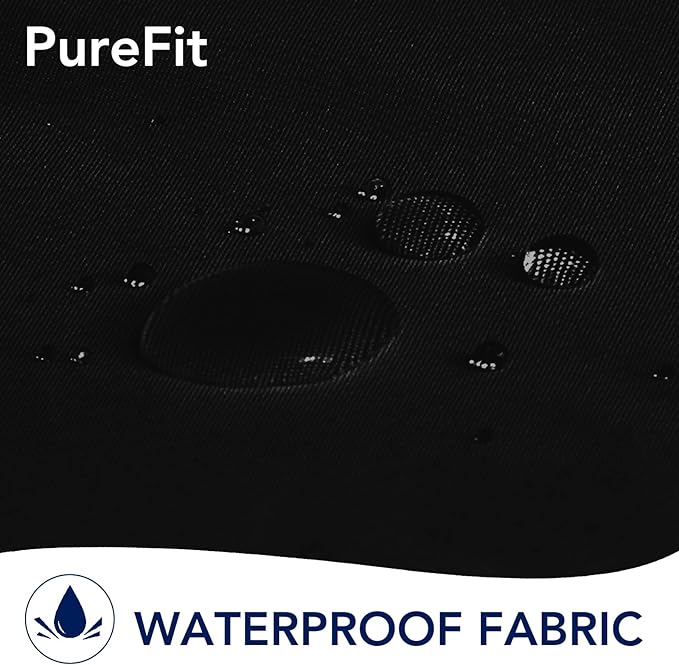 PureFit Outdoor Curtains for Patio Waterproof Weatherproof, UV Resistant Outside Curtains for Gazebo, Front Porch, Pergola, Sun Blocking Privacy Curtain, 100W x 84L inch, 1 Panel, Black